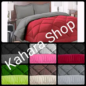 Comforter King Polos 2 sisi warna Bed Cover Katun