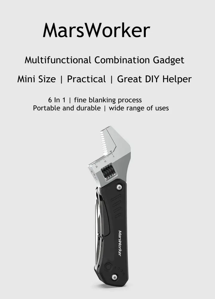 MARSWORKER MSHW001 - 6-in-1 EDC Multitools - Alat Pertukangan 6-in-1