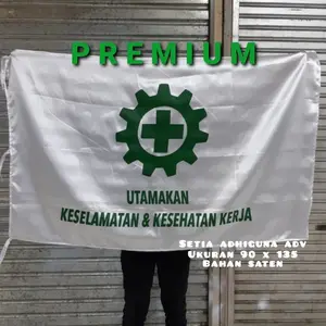 bendera k3 90 x 135 standr depnaker kualitas premium Satin