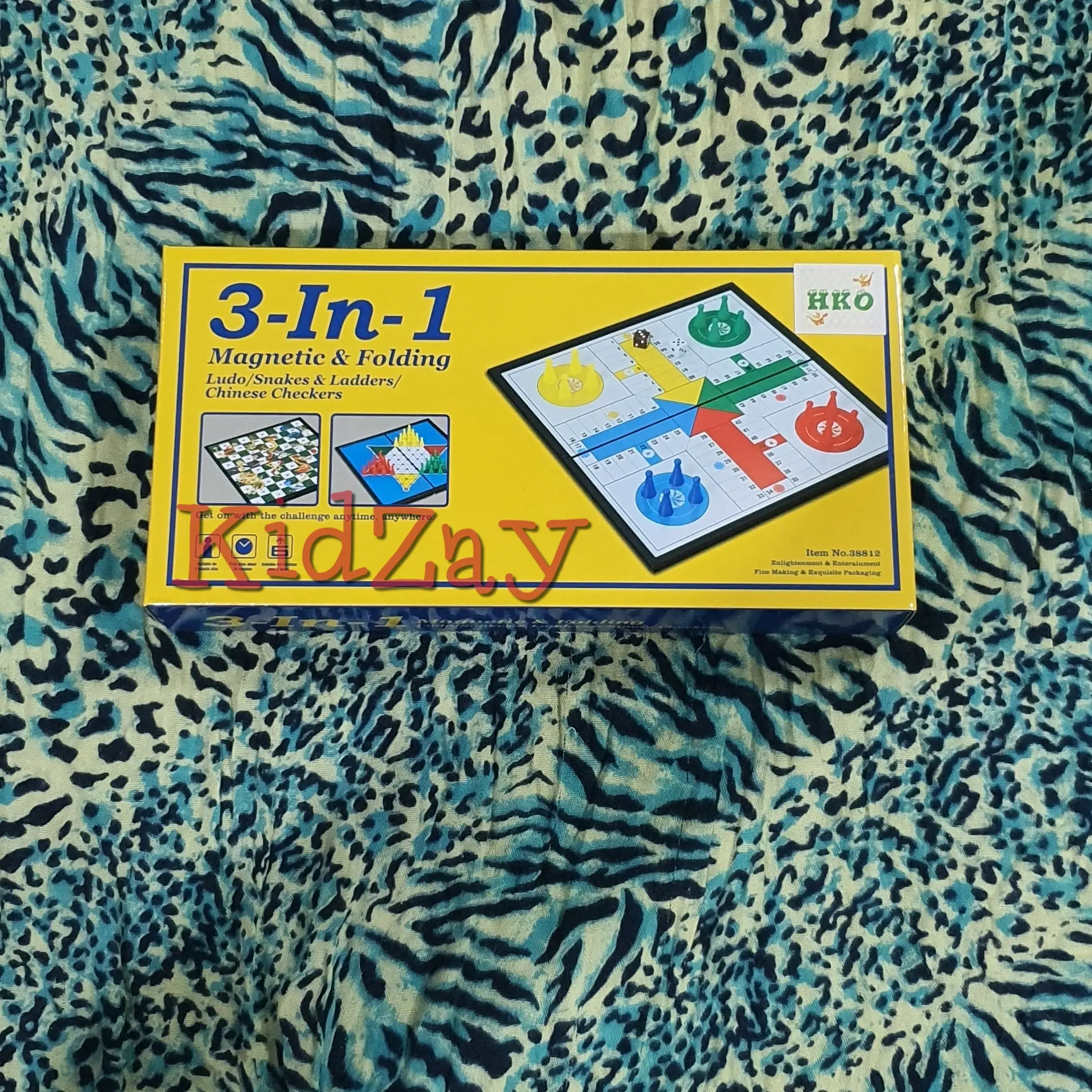 KZ Magnetic Board Game Mainan 3in1 Othello Ular Tangga Ludo Halma Seru