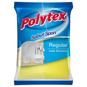 POLYTEX Sabut Spon Regular Busa sponge Cuci piring Hijau Kuning 1 pcs