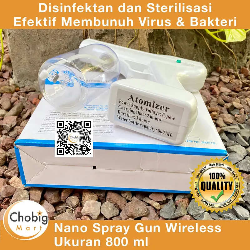 Fogging Nano Spray Gun Atom Disinfectant Wireless 800 ml UV Light 2