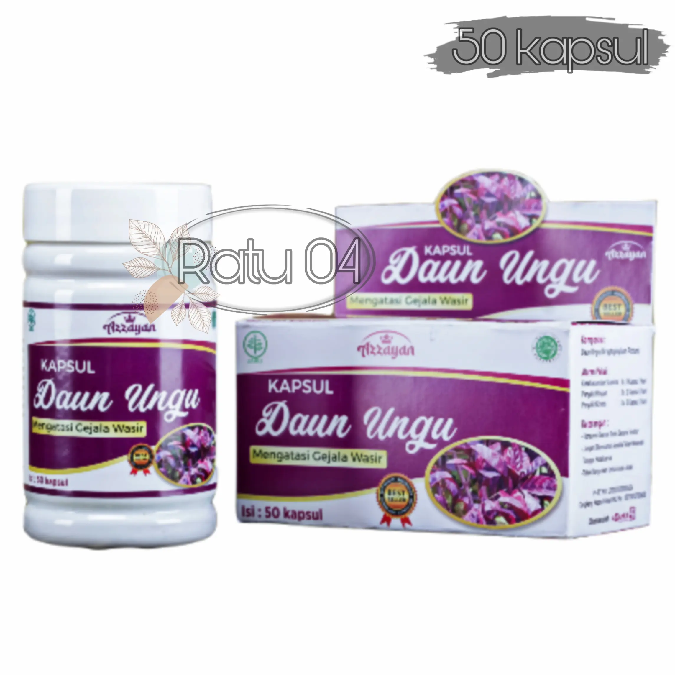 Kapsul Daun Ungu Azzayan isi 50 Kapsul | Obat Wasir
