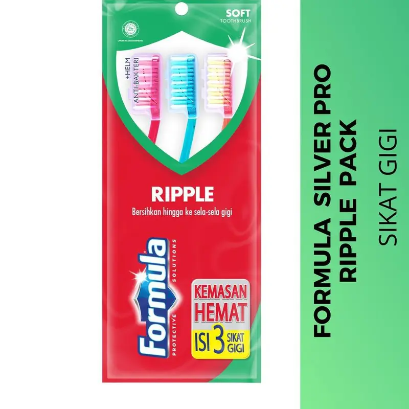 Sikat Gigi Formula Silver Protector Diamond / Ripple Soft isi 3 1