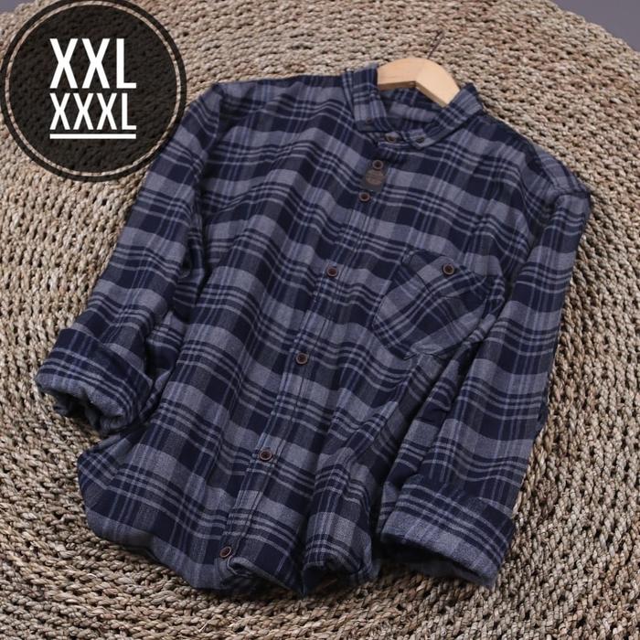 Gambar kemeja flanel pria lengan panjang big size 014 dari MailendraStore Kota Tangerang Selatan Tokopedia