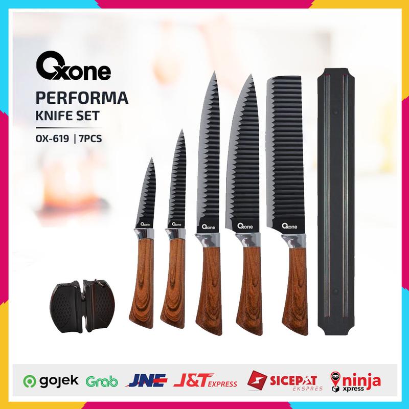 Pisau Dapur Oxone OX-619 Knife Set with Sharpener & Magnet - Shop ...