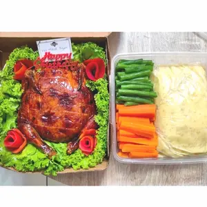 Paket Ayam Kodok Komplit Murah Meriah Ayko Batavia Hampers Lebaran Natal Imlek dengan Hiasan Sayuran dan Saus 2 Macam untuk 10-20 Orang