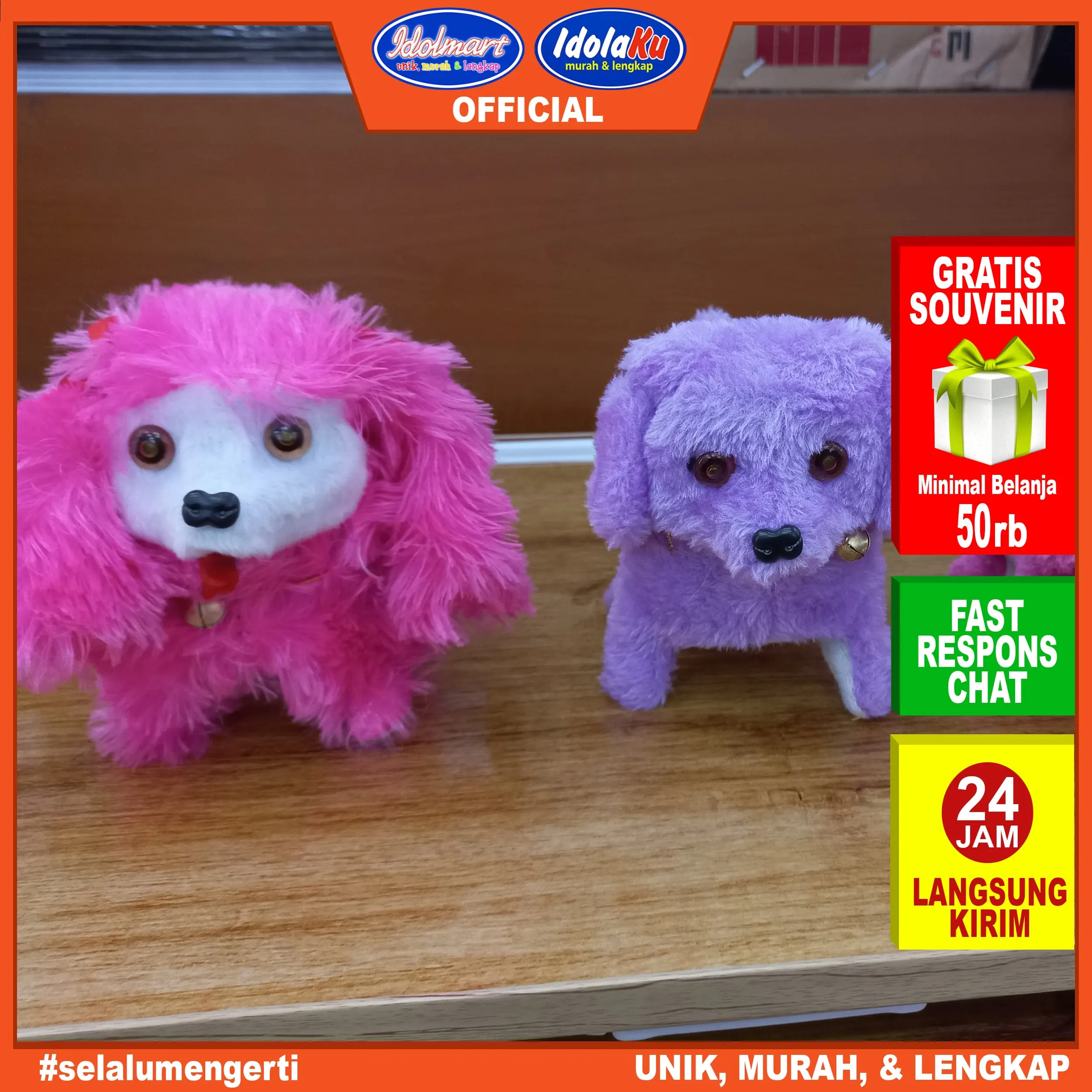 IDOLMART Mainan Boneka Anjing Bisa Berjalan dan Bersuara Lucu Baterai