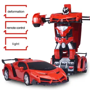 RC TRANSFORMER / Mainan Mobil Remot Jadi Robot Baterai Cas