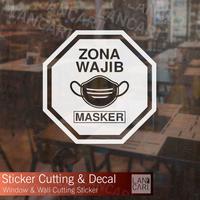 Gambar Stiker prokes Mask Zona Wajib Masker Cutting stiker Kaca Dinding wall - Hitam dari LANCARI Kota Administrasi Jakarta Pusat 1 Tokopedia
