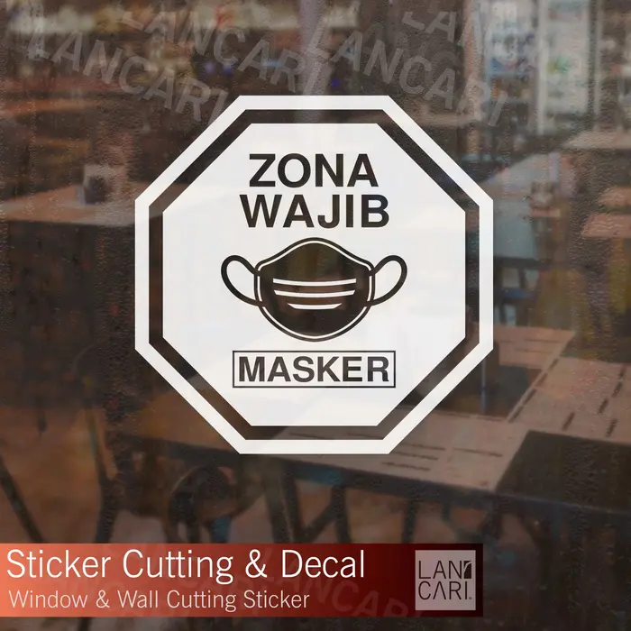 Gambar Stiker prokes Mask Zona Wajib Masker Cutting stiker Kaca Dinding wall - Hitam dari LANCARI Kota Administrasi Jakarta Pusat 4 Tokopedia