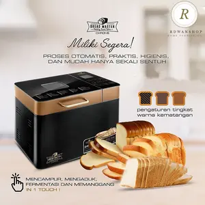 Mesin Pembuat Roti Otomatis Bread Master Bread Maker Low Watt Black