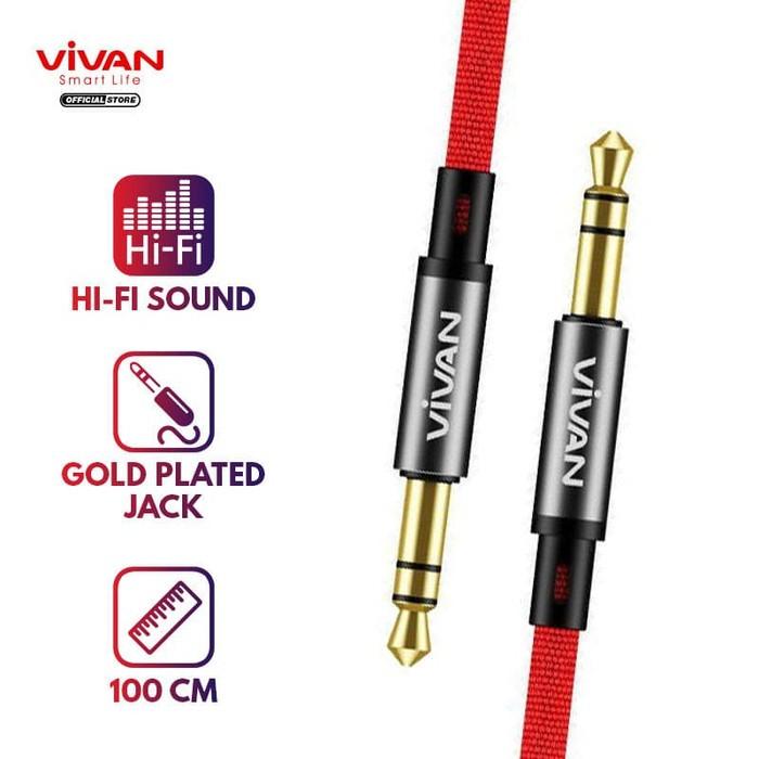 Gambar VIVAN AUX01 KABEL AUX 3.5MM AUDIO SPEAKER HEADPHONE HI-FI CABLE JACK - Merah dari AUTOVENTI Official Store Kota Administrasi Jakarta Barat Tokopedia