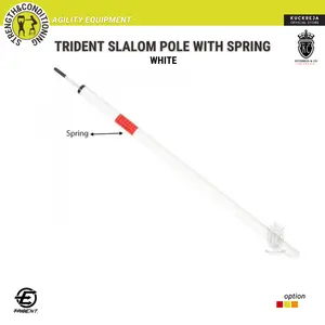 Trident Slalom Pole with Spring - White