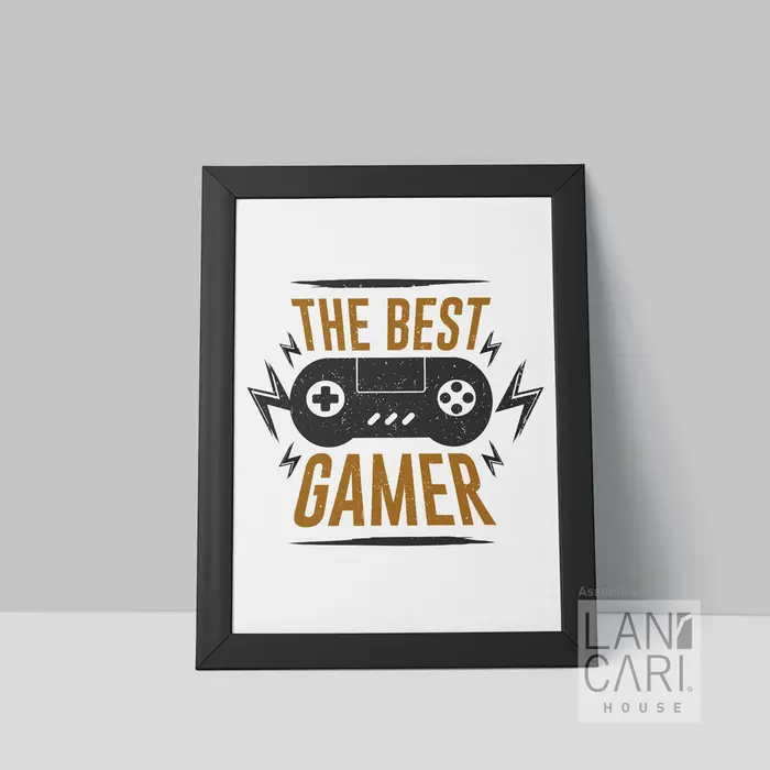 Gambar Lukisan Art The Best Gamer Minimalis Frame Hiasan Kamar Dekorasi Rumah - Putih dari LANCARI Kota Administrasi Jakarta Pusat 5 Tokopedia