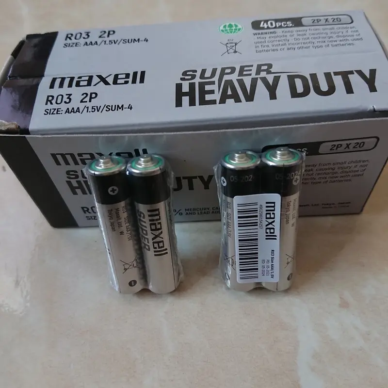 Baterai Maxell AAA Original 1.5V UM-4 R03 Batrai A3 /Batrai AAA - 2Pcs 0