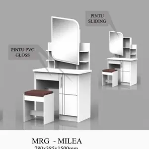 meja rias milea kaca sliding