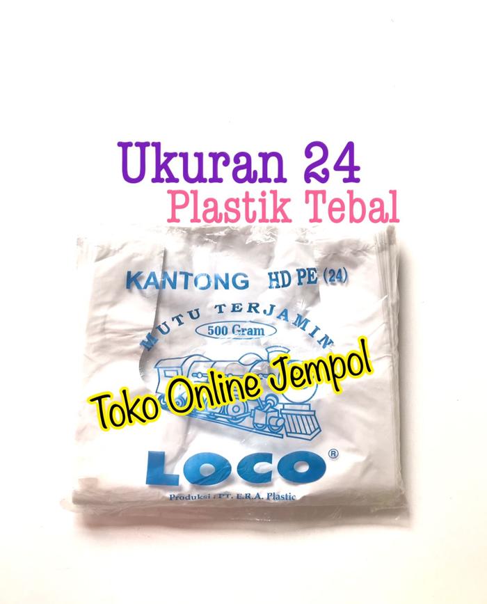 Gambar PUTIH TEBAL uk 24 LOCO Plastik kresek kantong white plastic bag TP0168 dari Toko Online Jempol Kota Administrasi Jakarta Pusat Tokopedia