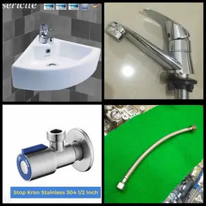 wastafel sudut 2026 komplit sifon botol chrom