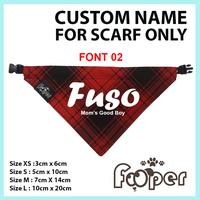 Gambar Tambahan Sablon Nama Di Scarf / Custom Name Bandana - XS (3x6 CM), FONT 1 dari Fooper Kota Administrasi Jakarta Barat 2 Tokopedia