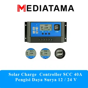 Solar Charge Charger Controller SCC 40A Pengisi Daya Surya 12 / 24 V 50A 60A