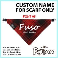 Gambar Tambahan Sablon Nama Di Scarf / Custom Name Bandana - XS (3x6 CM), FONT 1 dari Fooper Kota Administrasi Jakarta Barat 5 Tokopedia