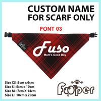 Gambar Tambahan Sablon Nama Di Scarf / Custom Name Bandana - XS (3x6 CM), FONT 1 dari Fooper Kota Administrasi Jakarta Barat 3 Tokopedia