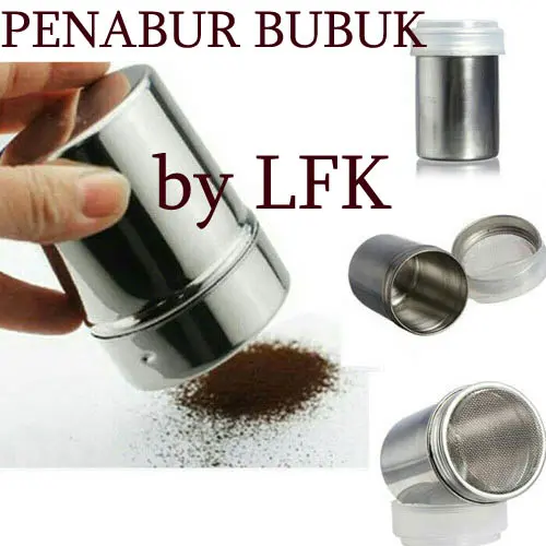 MURAH STAINLESS PENABUR BUBUK STENCIL KOPI CAFE KUE CAKE CUPCAKE
