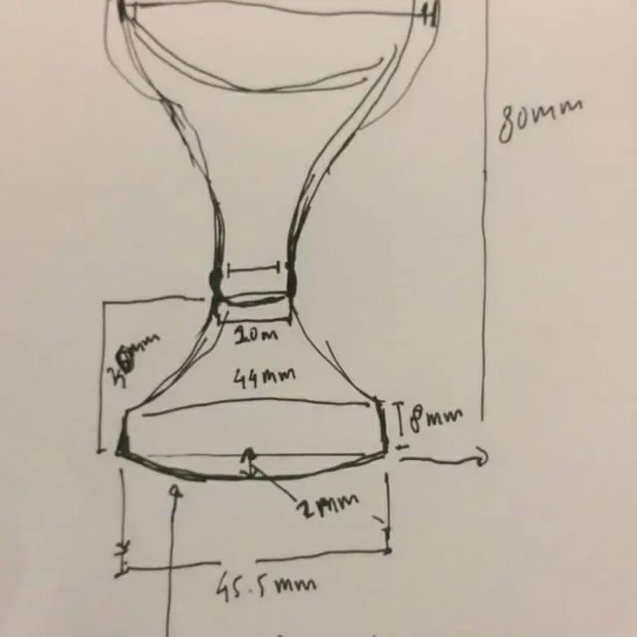 Tamper kopi Custom 45.5 mm