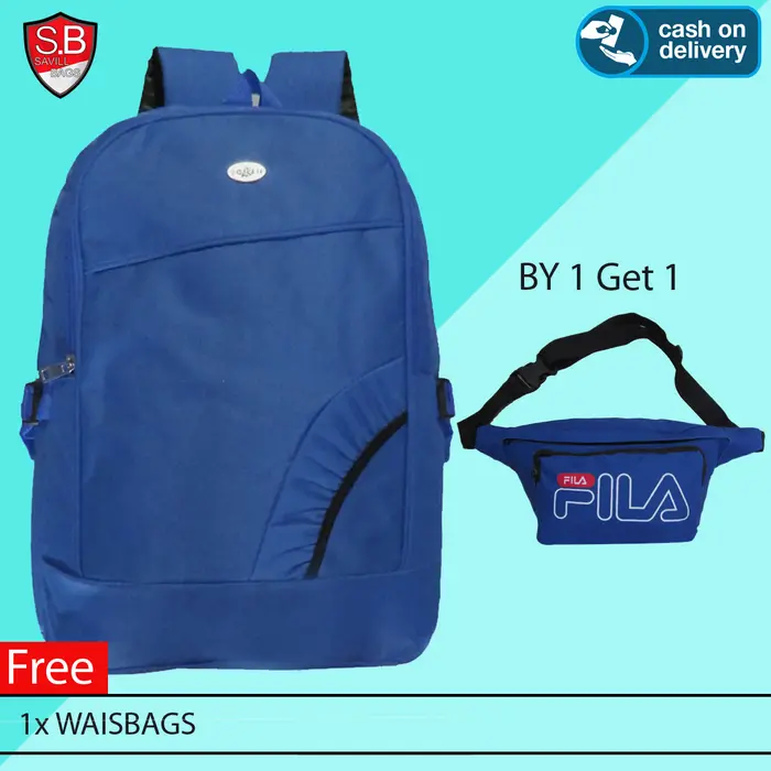 Gambar By1get1 Tas Ransel Anak Sekolah POLO Denim Style Korea Backpack - Biru dari Grosir Aneka Tas Kota Tangerang 4 Tokopedia