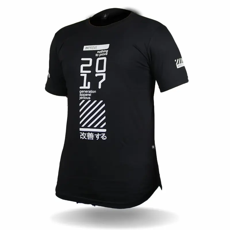 kaos pria distro premium longline brand improve original lengan pendek 3