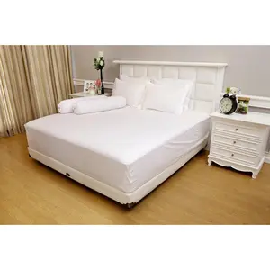 Sprei selimut tebal bedcover warna putih ukuran 180x200 tinggi 30