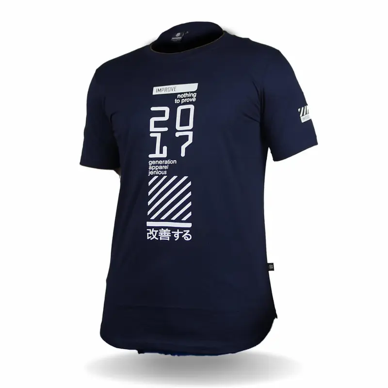 kaos pria distro premium longline brand improve original lengan pendek 1