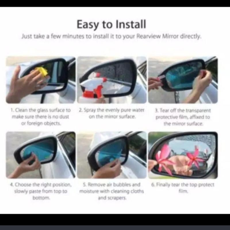 Anti fog film / anti rain / anti hujan pelindung kaca spion mobil 3