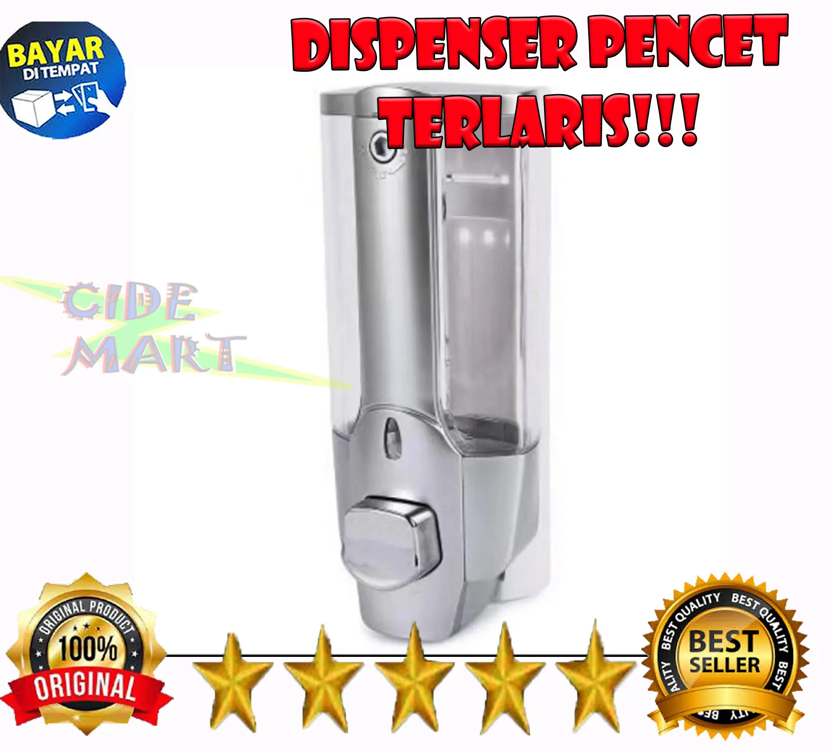 Dispenser Sabun Cair Single / Tempat Sabun Cair manual pencet tempel