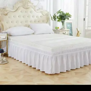 rok kasur bed skirt penutup kolong kasur katun polos putih premium Ranjang
