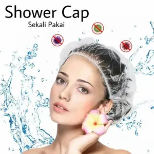 Shower Cap Plastik Penutup Pelindung Rambut Kepala Sekali Pakai