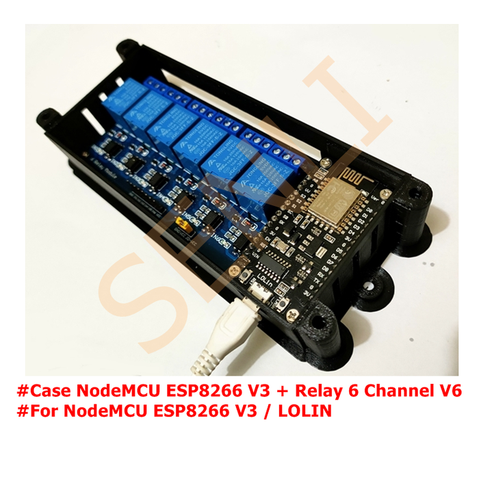 Gambar Case NodeMCU ESP8266 V3 Lolin + Relay 6 Channel V6 dari Sen Li Kota Tangerang Tokopedia