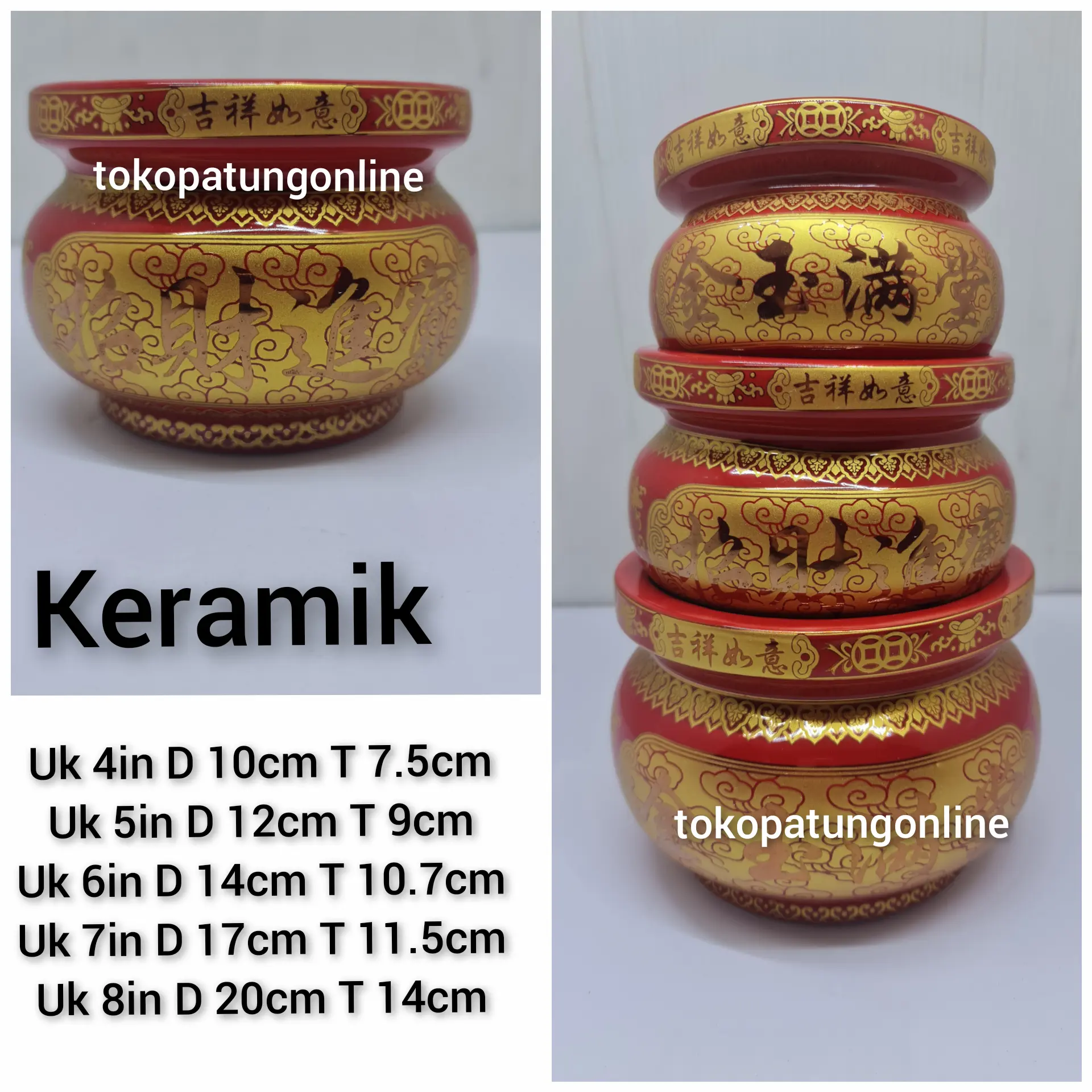 Hiolo Keramik Merah Zhao Cai Jin Bao 08