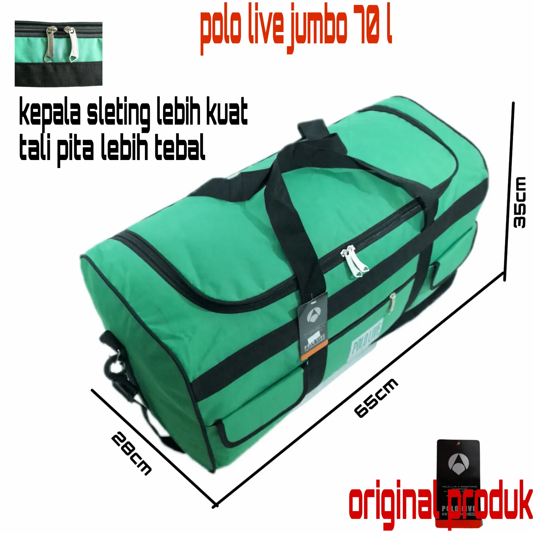 tas pakaian jumbo 70L polo tas pakaian besar tas travelling