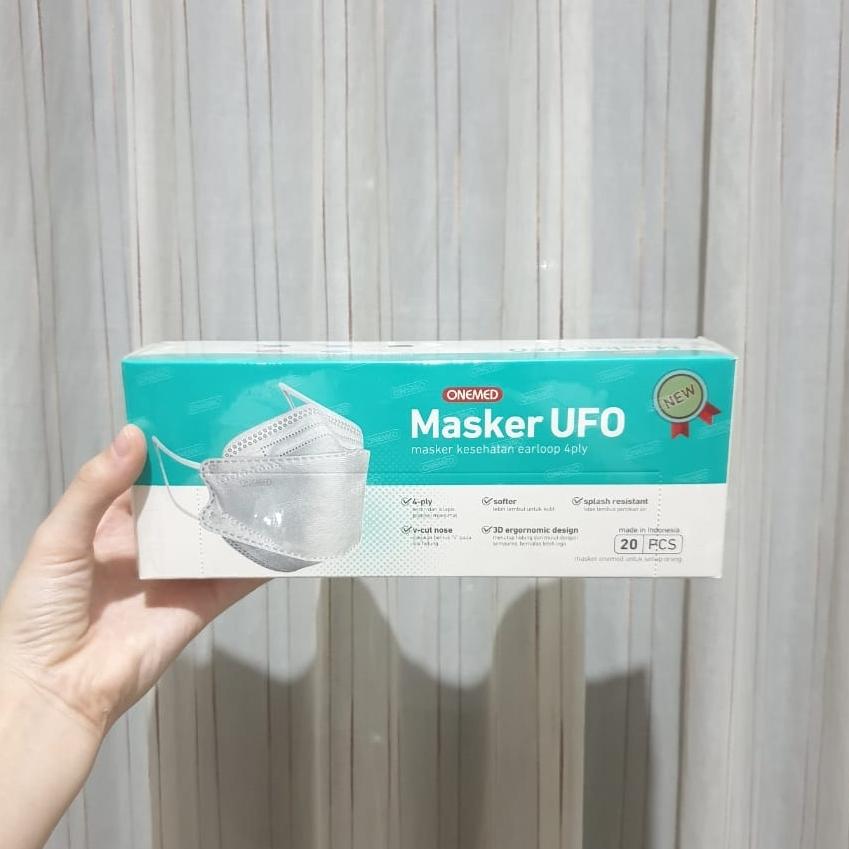 masker medis ufo 3d onemed 4ply/masker kf94 korea onemed masker pokana - Putih