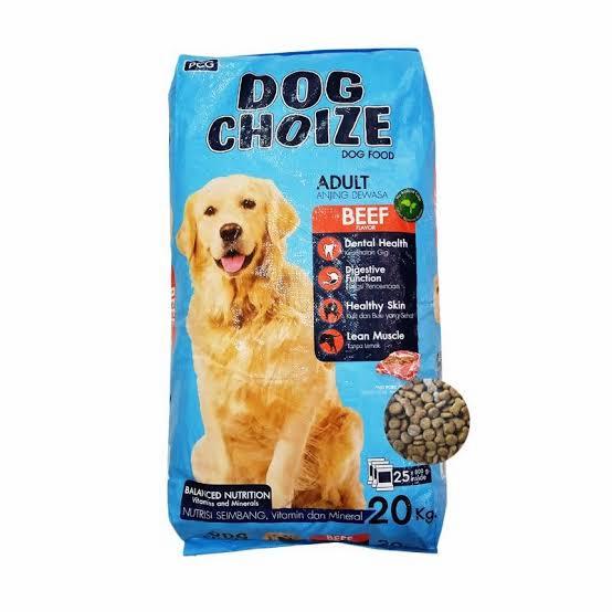 MAKANAN UNTUK ANJING DOG CHOIZE ADULT BEEF FLAVOUR 20KG 0