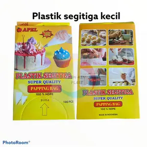 PLASTIK SEGITIGA PIPING BAG KECIL BESAR ADONAN KUE CUPCAKE BUTTERCREAM