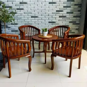 SET KURSI TAMU DAN KURSI TERAS BETAWI BAHAN KAYU JATI ASLI 2 & 4 KURSI