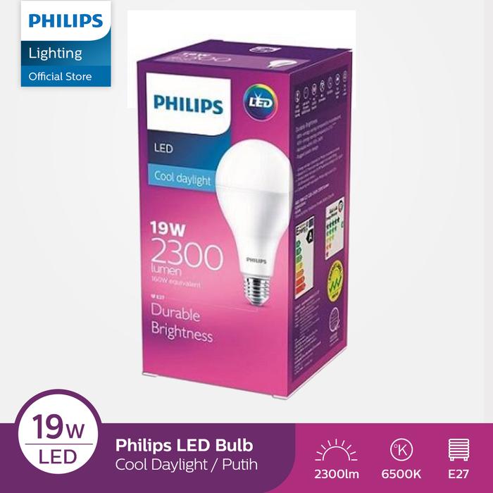 Gambar Philips LEDBulb 19-160W E27 6500K 230V Putih dari Philips lighting Jakarta Kota Administrasi Jakarta Timur Tokopedia