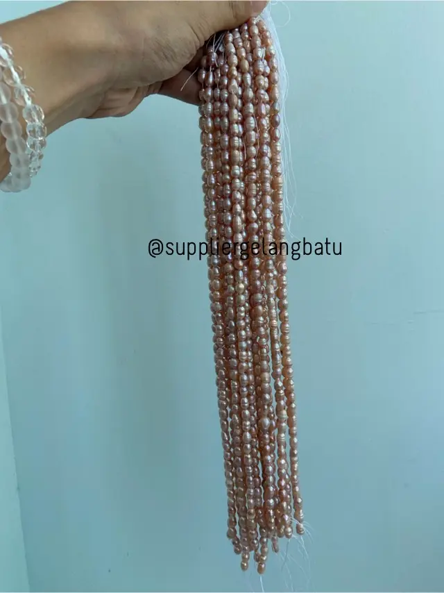 Bahan Mutiara Air Tawar Barok lavender 6 x 8mm oval baroque pearl