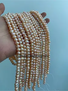 Bahan Mutiara Air Tawar Barok PEACH 6 x 10mm Bulat baroque freshpearl