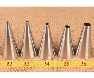 Spuit Isi 5pcs Tulis Bulat Nozzle Piping Icing Kue Art Nozzle Dekorasi