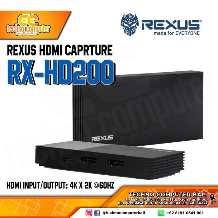 Gambar Rexus HDMI 4K Game Capture Card Stream and Record HD200 dari Techno Computer Bali Kota Denpasar Tokopedia