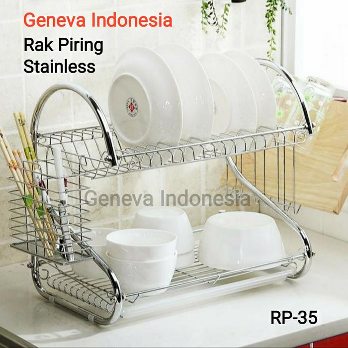 Gambar Rak Piring Dapur Stainless 2 Susun Model S dari Geneva Indonesia Kota Administrasi Jakarta Barat Tokopedia